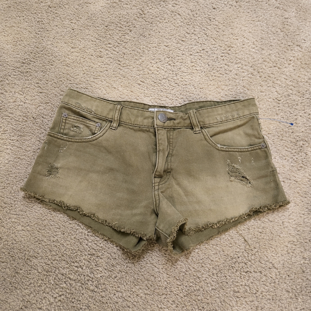 Free People Olive Jean Shorts